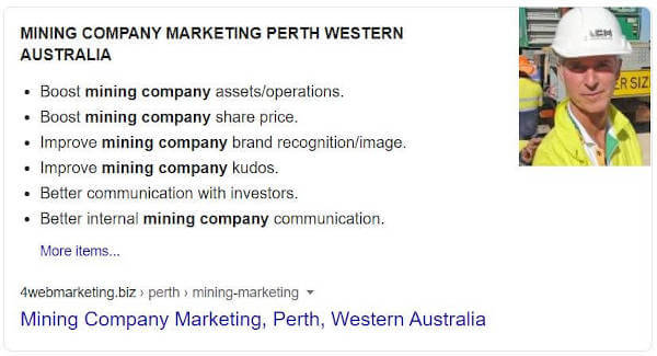 Australian mining company marketing Perth.