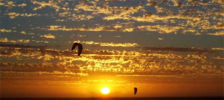 kitesurfing sunset photo
